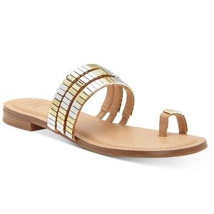 NWT INC International Concepts Womens Jaylee Embellished Slip-On Flat Sandals 8M